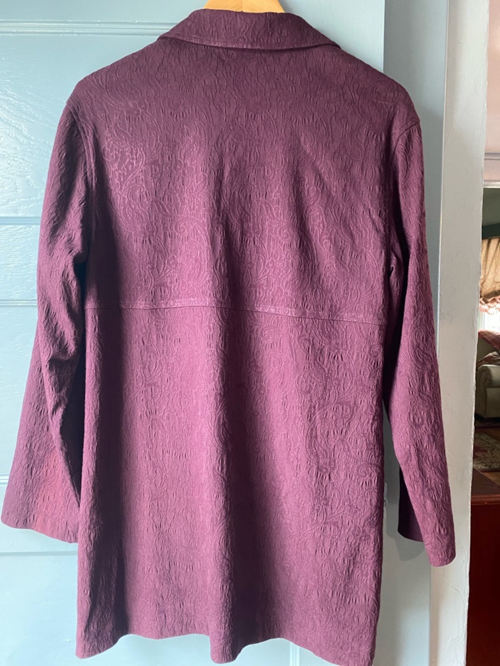 J. Jill Stretch Eggplant Button-Front Jacket - Picture 6 of 6